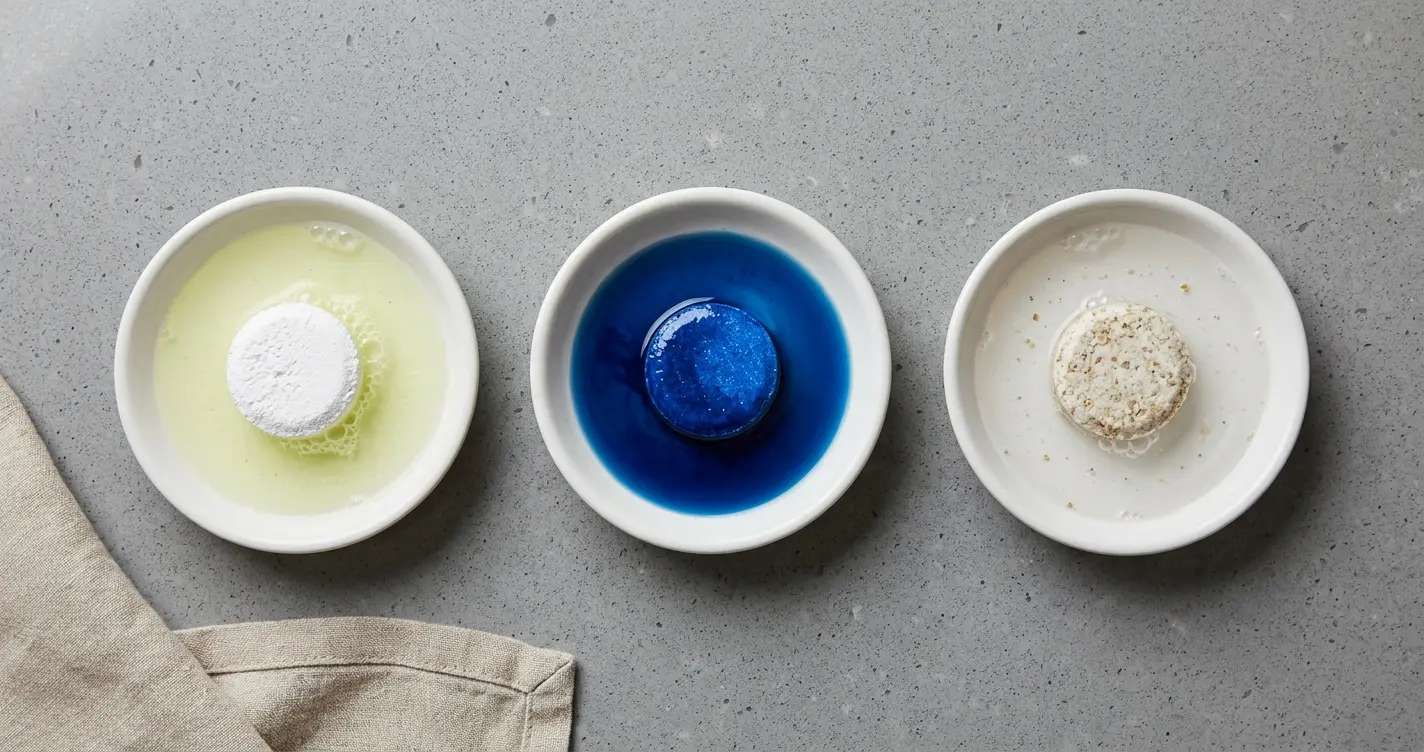 Different toilet cleaning tablets