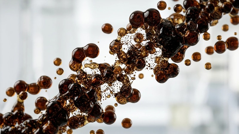 Macro of dark tannin liquid droplets clustering Macro of dark tannin liquid droplets clustering