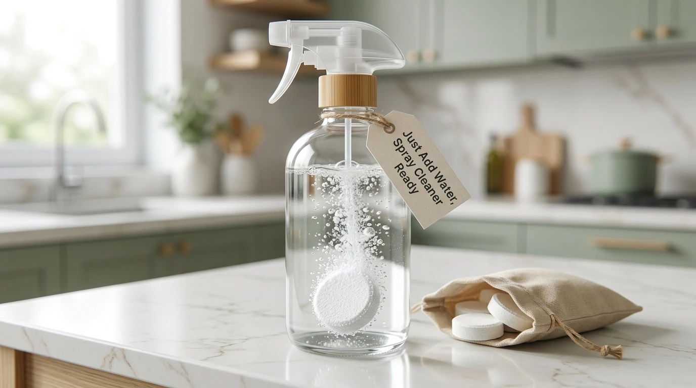 Simply add a cleaning tablet and water to use.