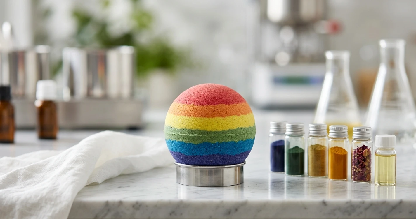 Recette de bombe de bain arc-en-ciel