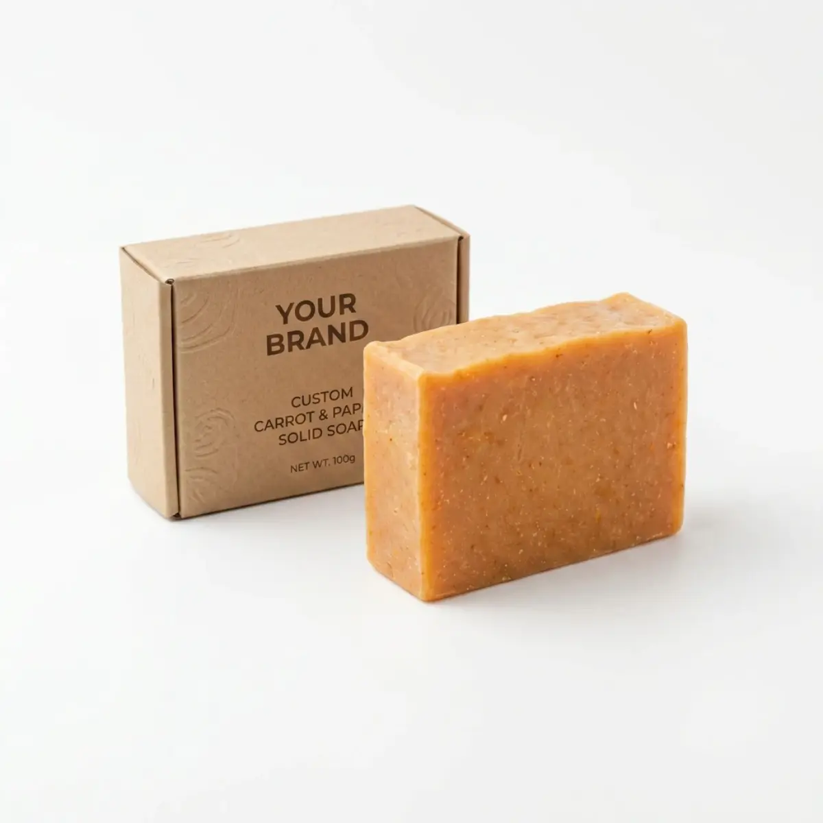 Savon solide personnalisé à la carotte et à la papaye