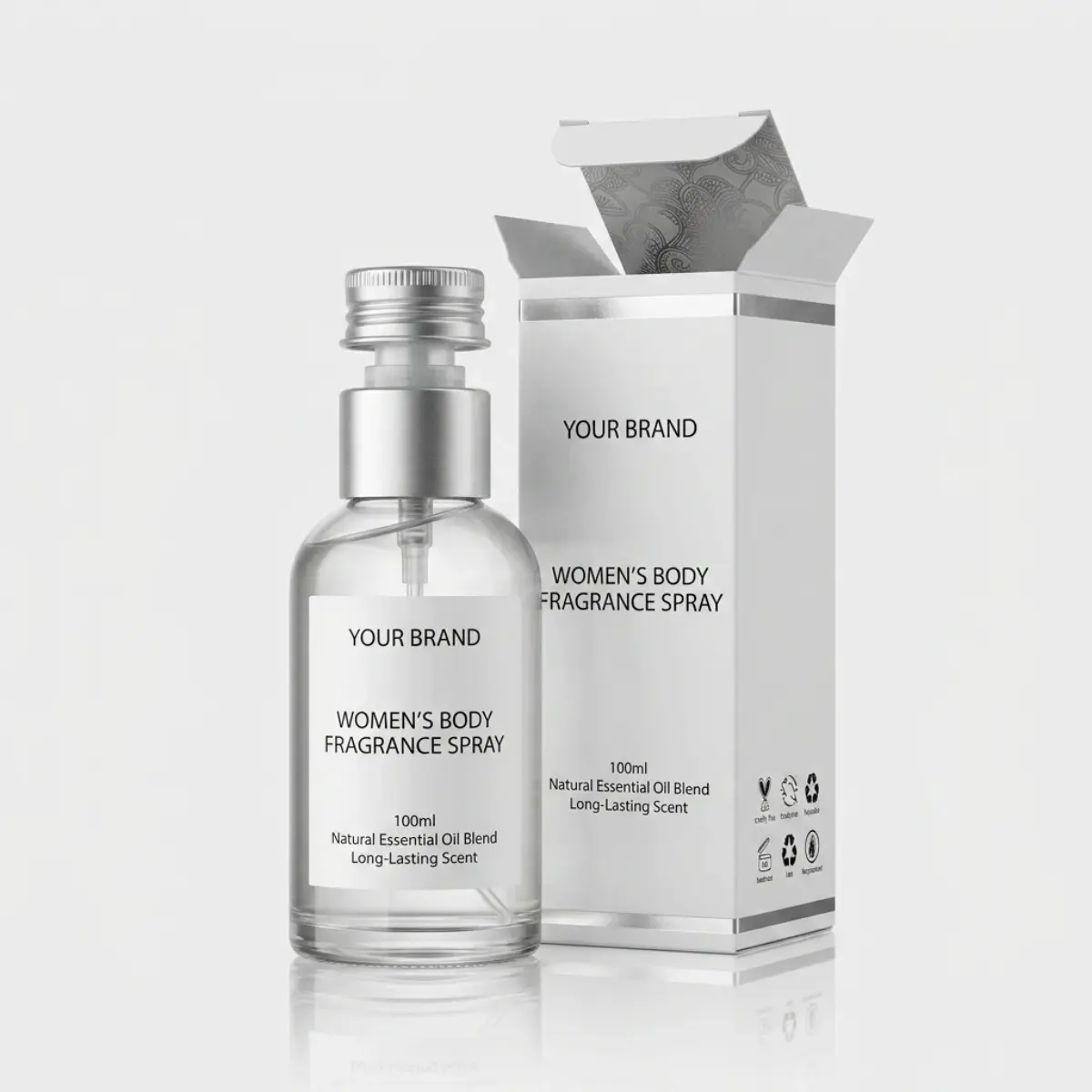 Spray parfumé corporel pour femmes de haute qualité en marque blanche