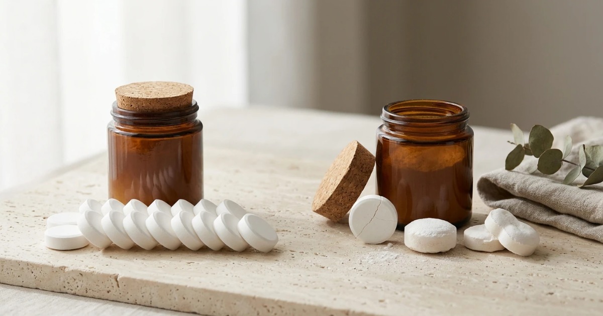 Pourquoi les pastilles nettoyantes se fissurent, gonflent ou collent entre elles ?